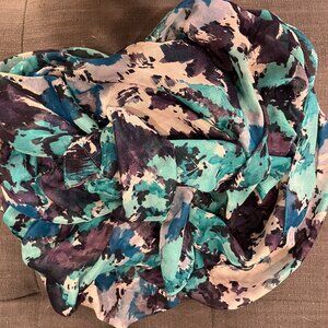 Ann Taylor Loft scarf blue pattern soft